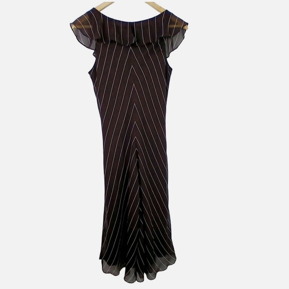 EUC Ralph Lauren Women's Brown 100% silk Dress size 16 - Picture 4 of 6